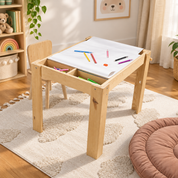 6'sı 1 Arada Montessori Aktivite Masası | Kum, Su, Yapı Blokları & Sanat