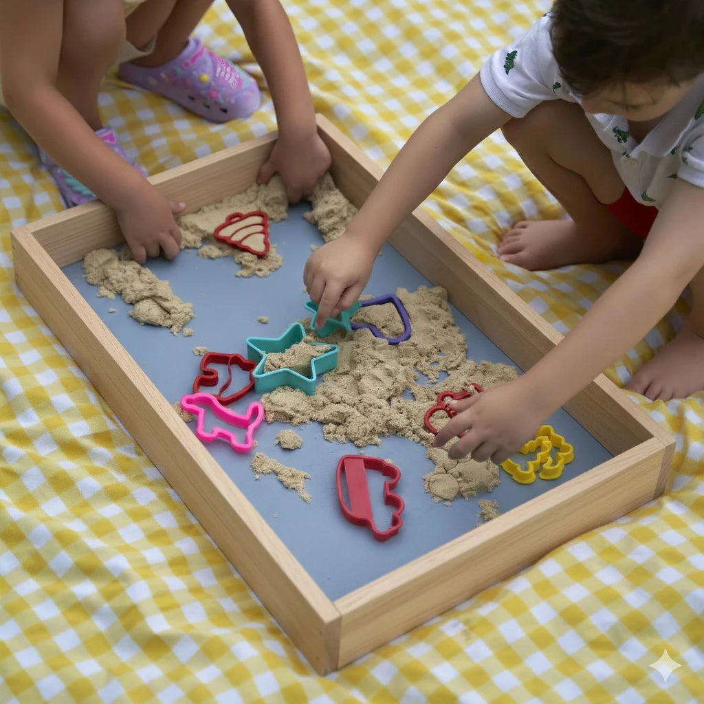 Ahşap Montessori Kum Masası (Kinetik Kumlu)