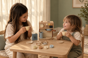 Ahşap Oyuncak Espresso Kahve Makinesi