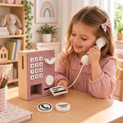 Ahşap Oyuncak Vintage Telefon
