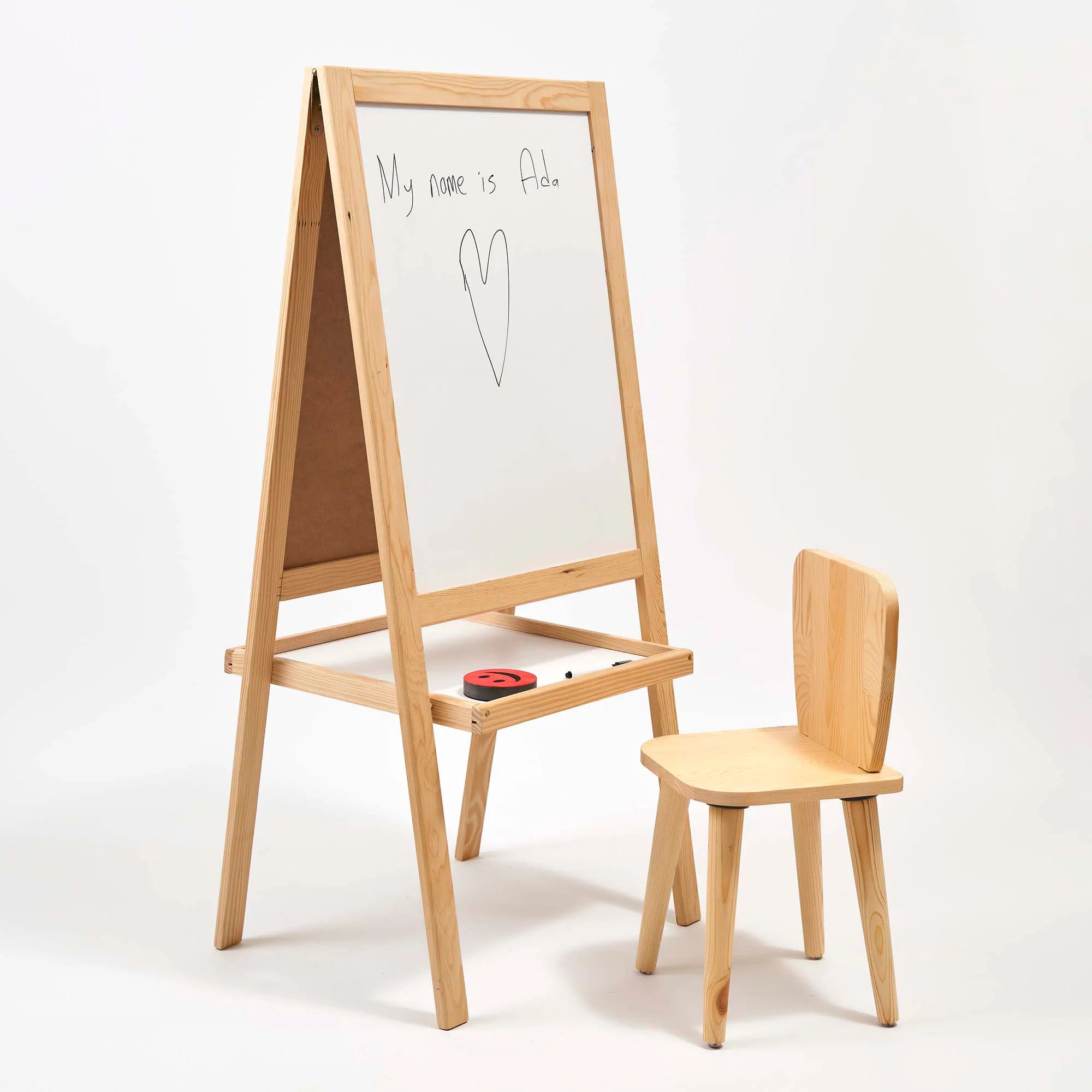 Çift Taraflı Ayaklı Ahşap Yazı Tahtası