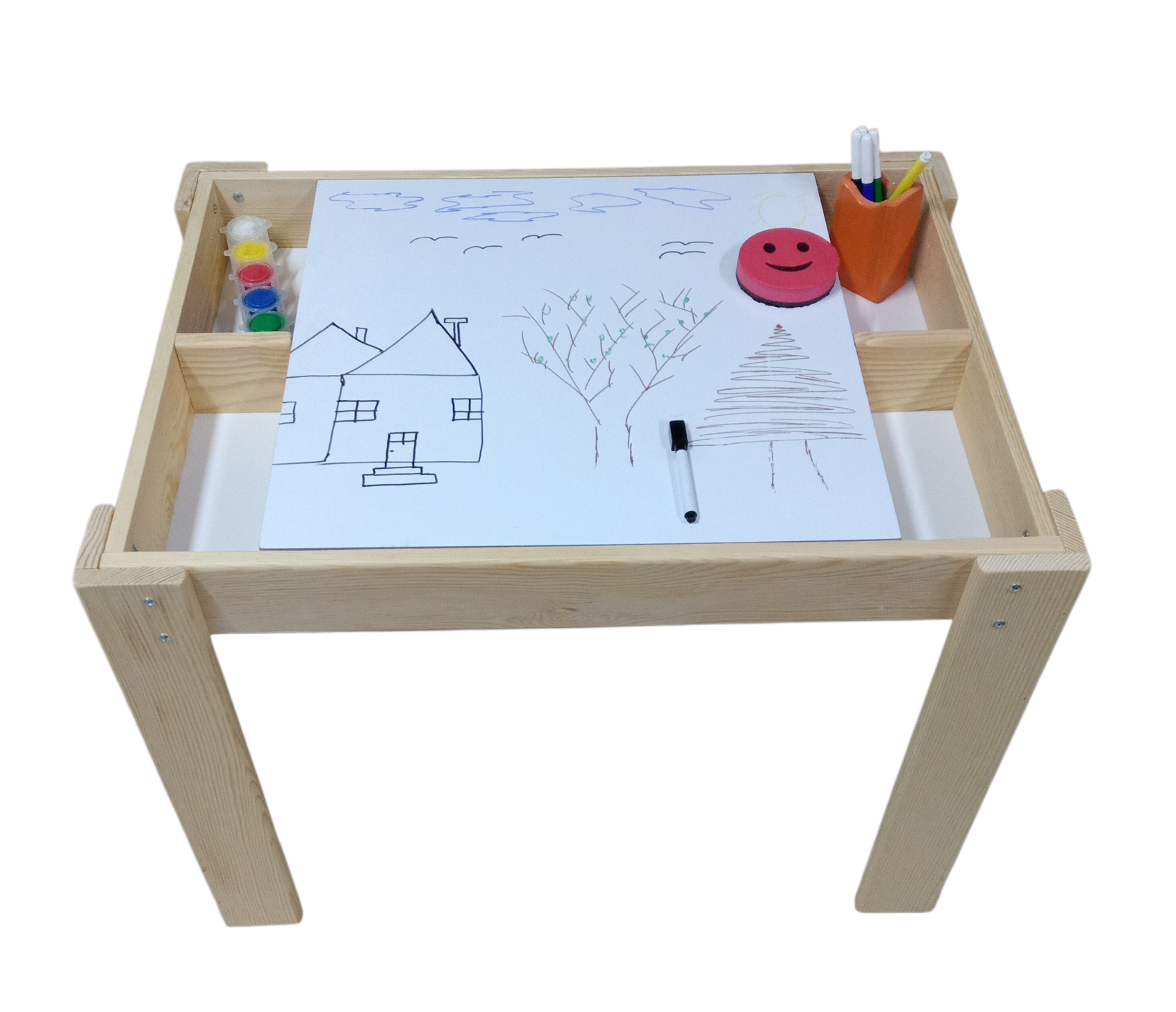 6'sı 1 Arada Montessori Aktivite Masası | Kum, Su, Yapı Blokları & Sanat
