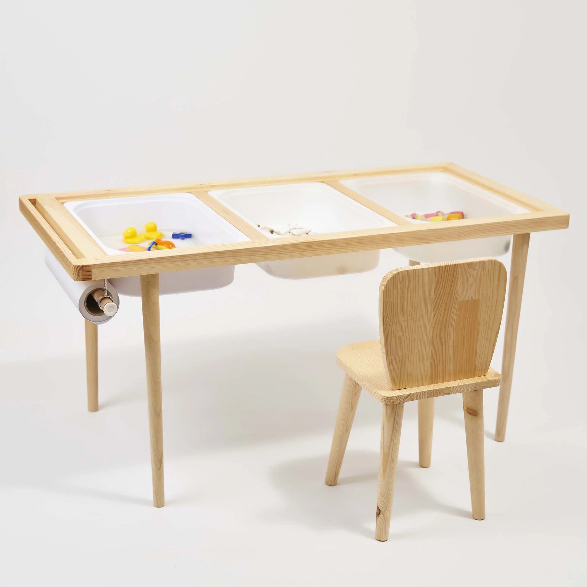 Montessori Ahşap Aktivite Masası – Çam Ağacı