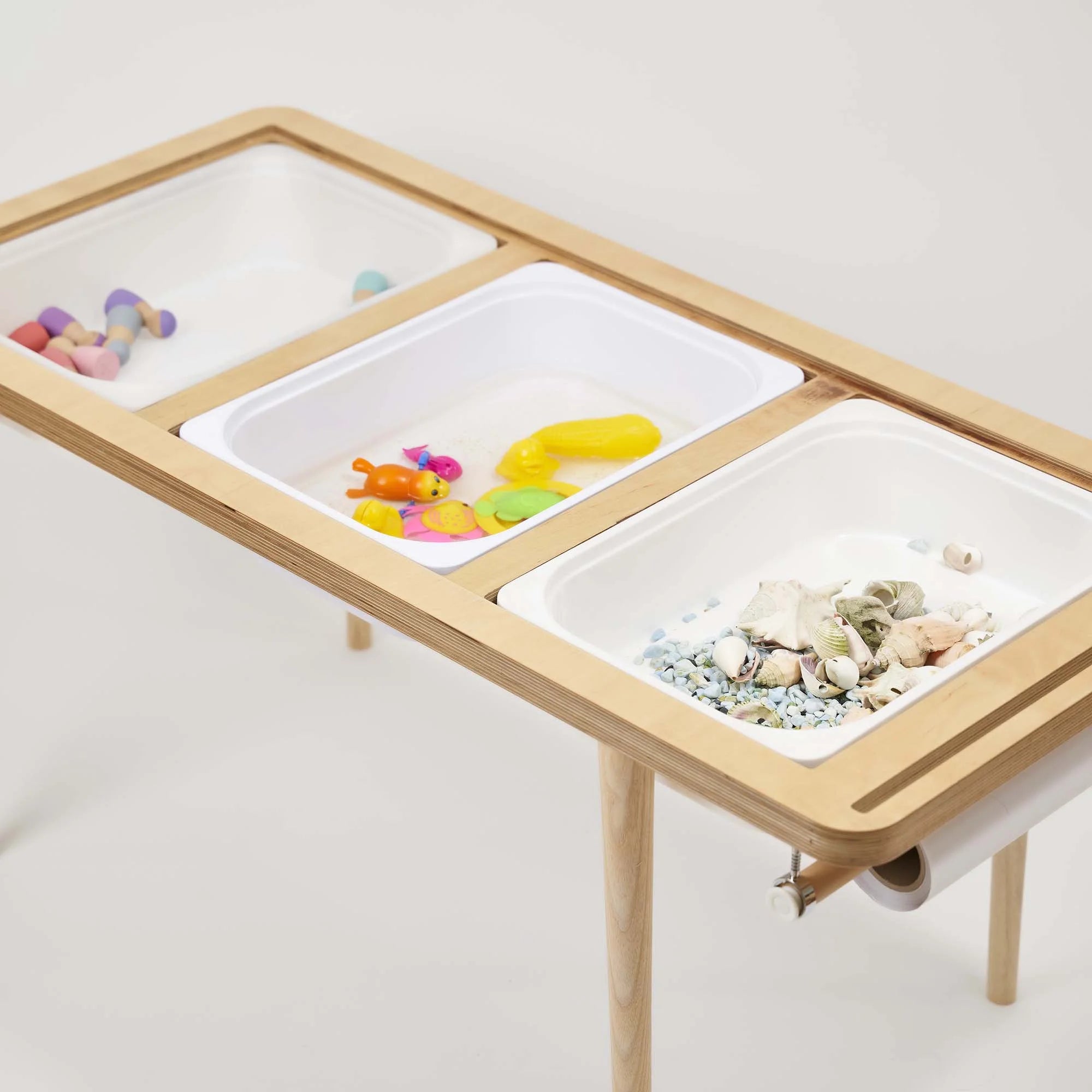 Montessori Ahşap Aktivite Masası – Huş Ağacı (3'lü Sepet)