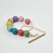 Montessori Ahşap Boncuk Dizme & İp Geçirme Oyunu