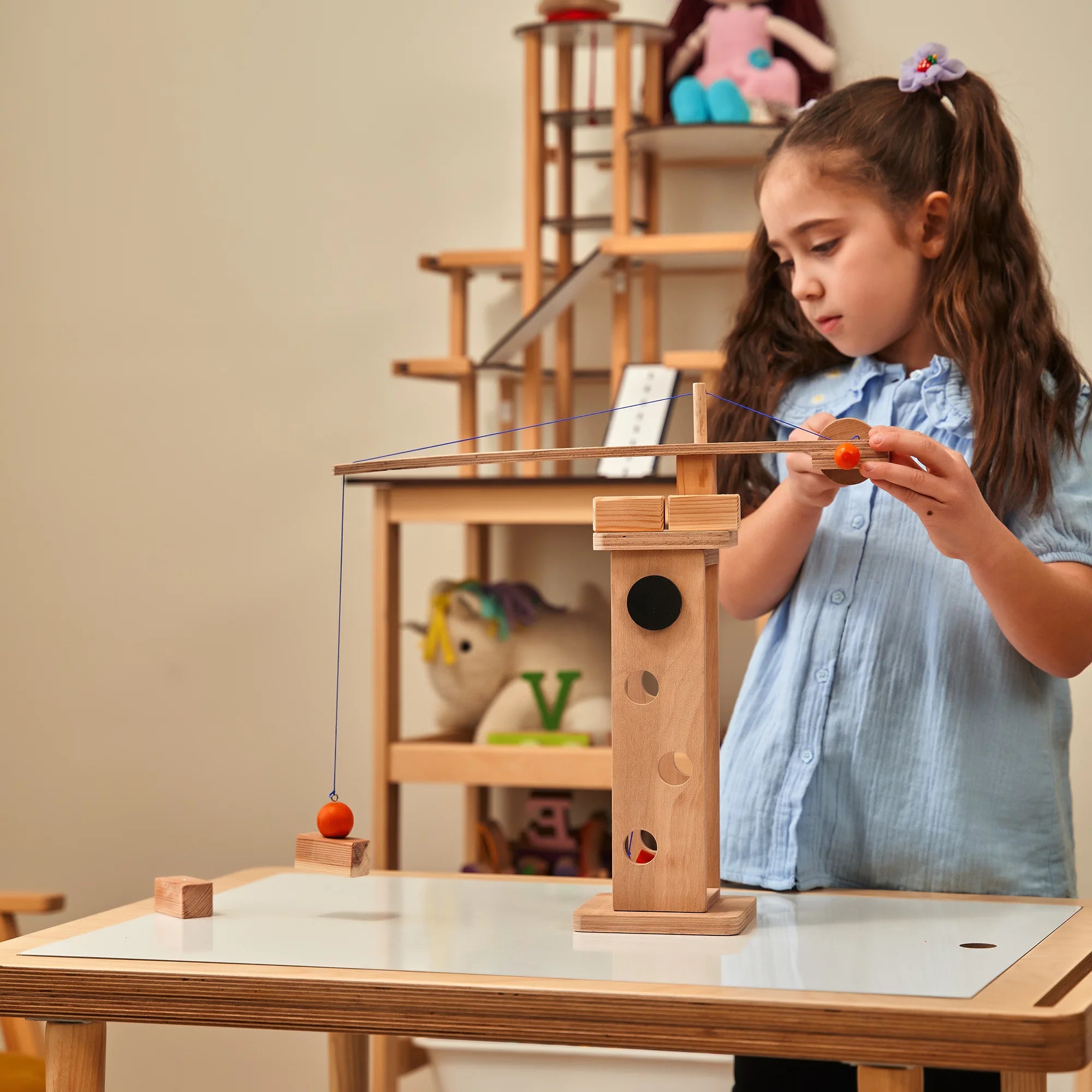 Montessori Manyetik Ahşap Vinç