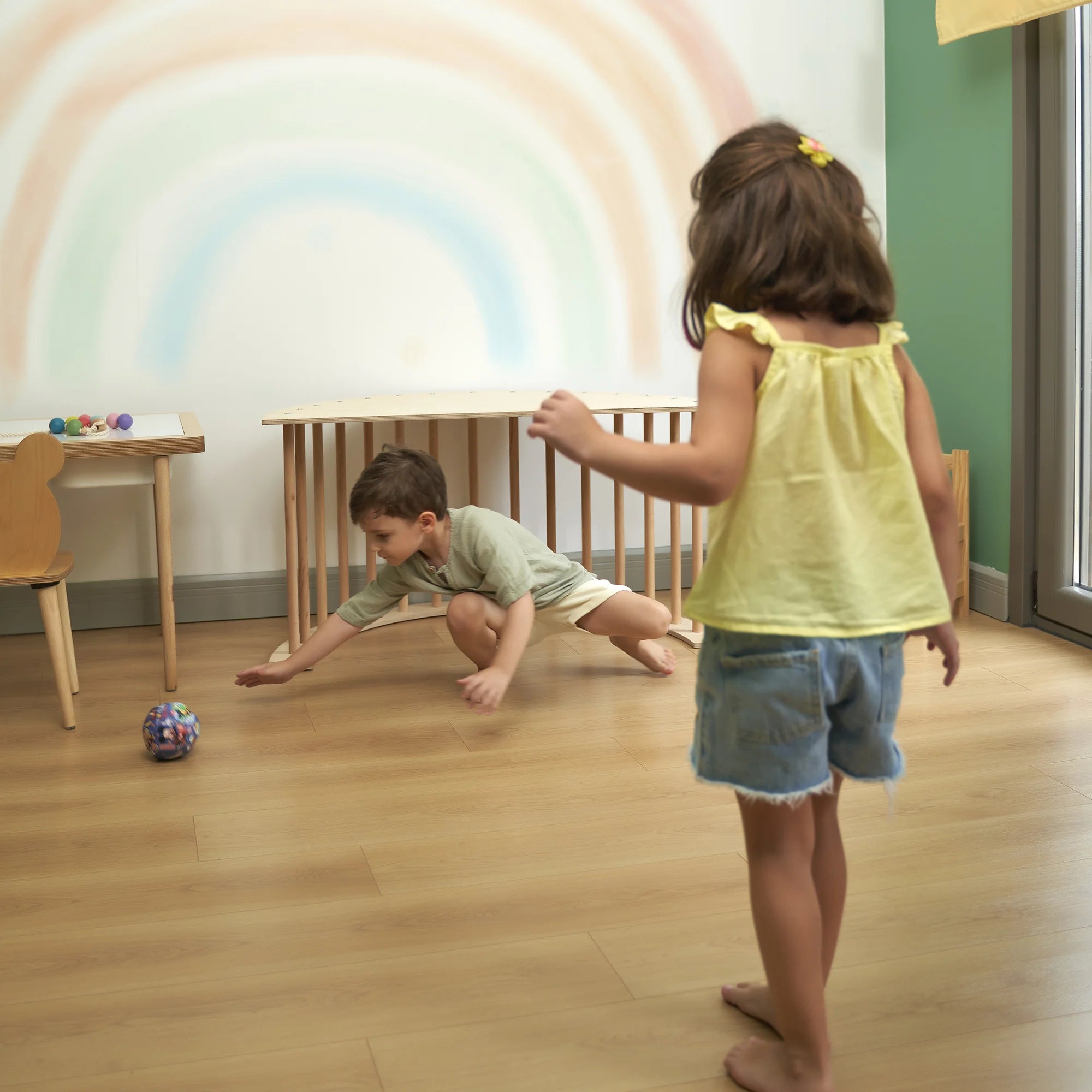 Montessori Pikler Halkası + Minderli – 6’sı 1 Arada Eğitici Oyun Seti