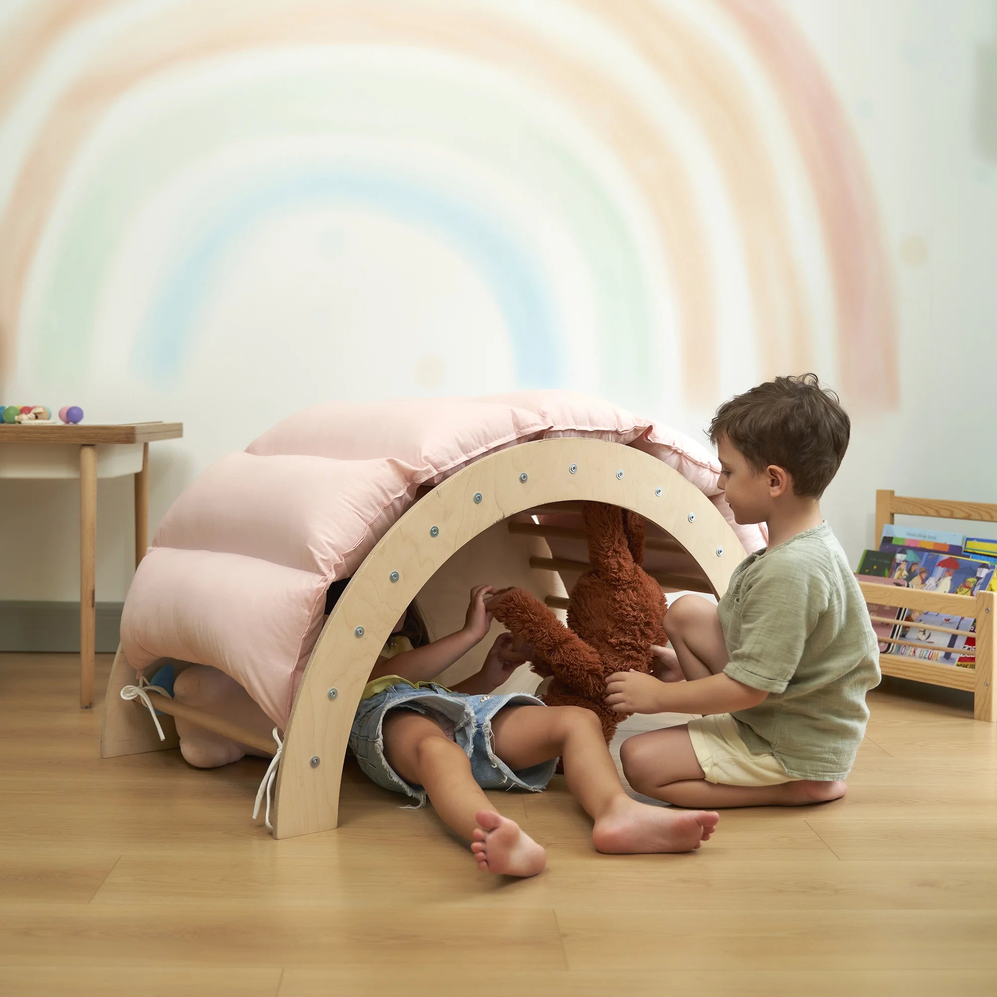 Montessori Pikler Halkası + Minderli – 6’sı 1 Arada Eğitici Oyun Seti