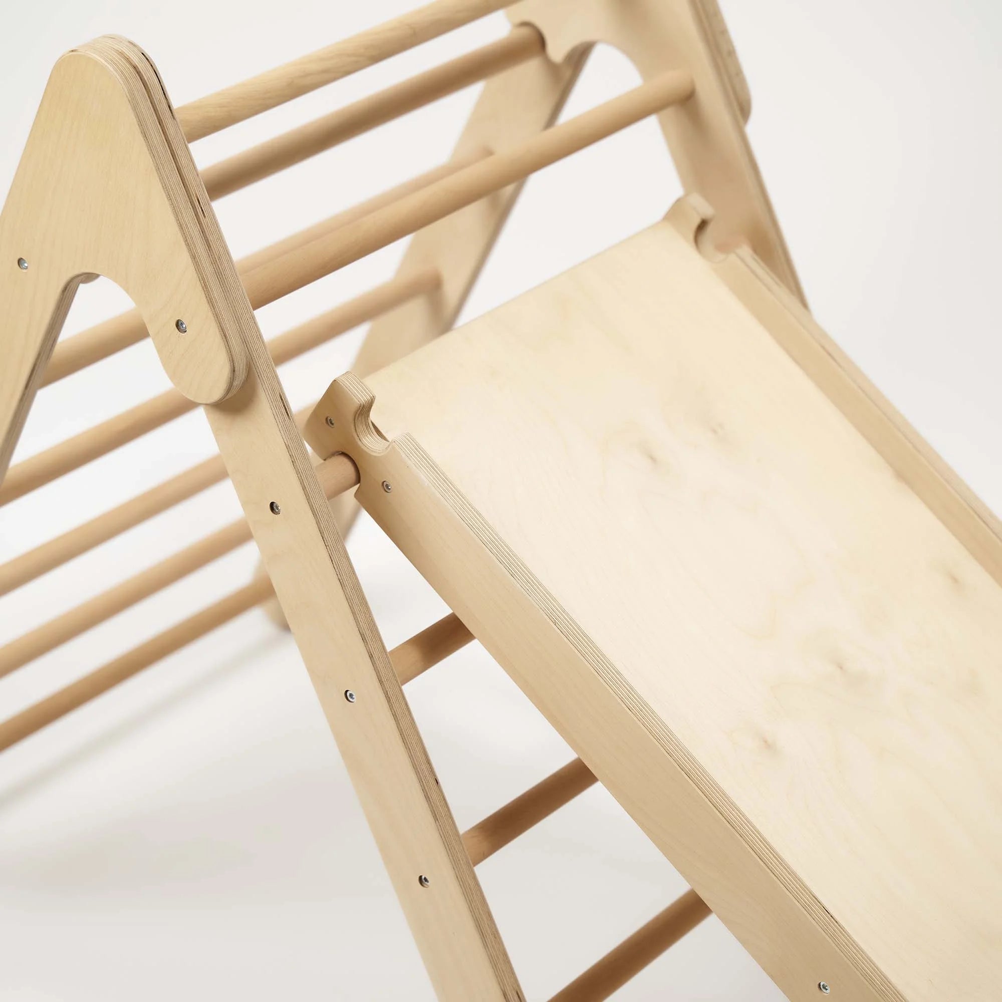 Montessori Pikler Üçgeni + Kaydırak İkili Tırmanma Seti