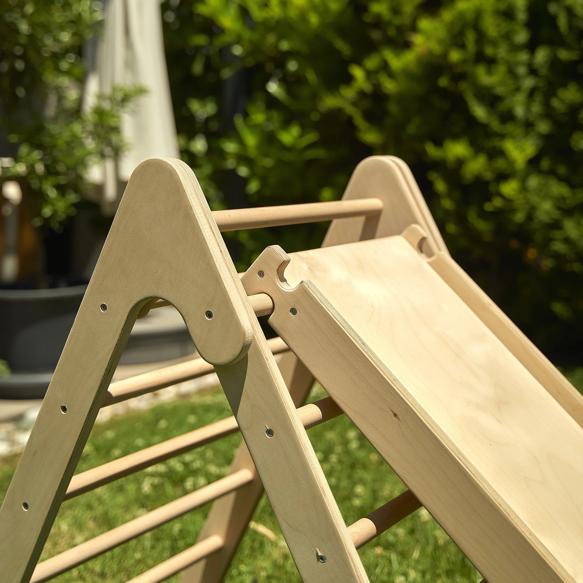 Montessori Pikler Üçgeni + Kaydırak İkili Tırmanma Seti