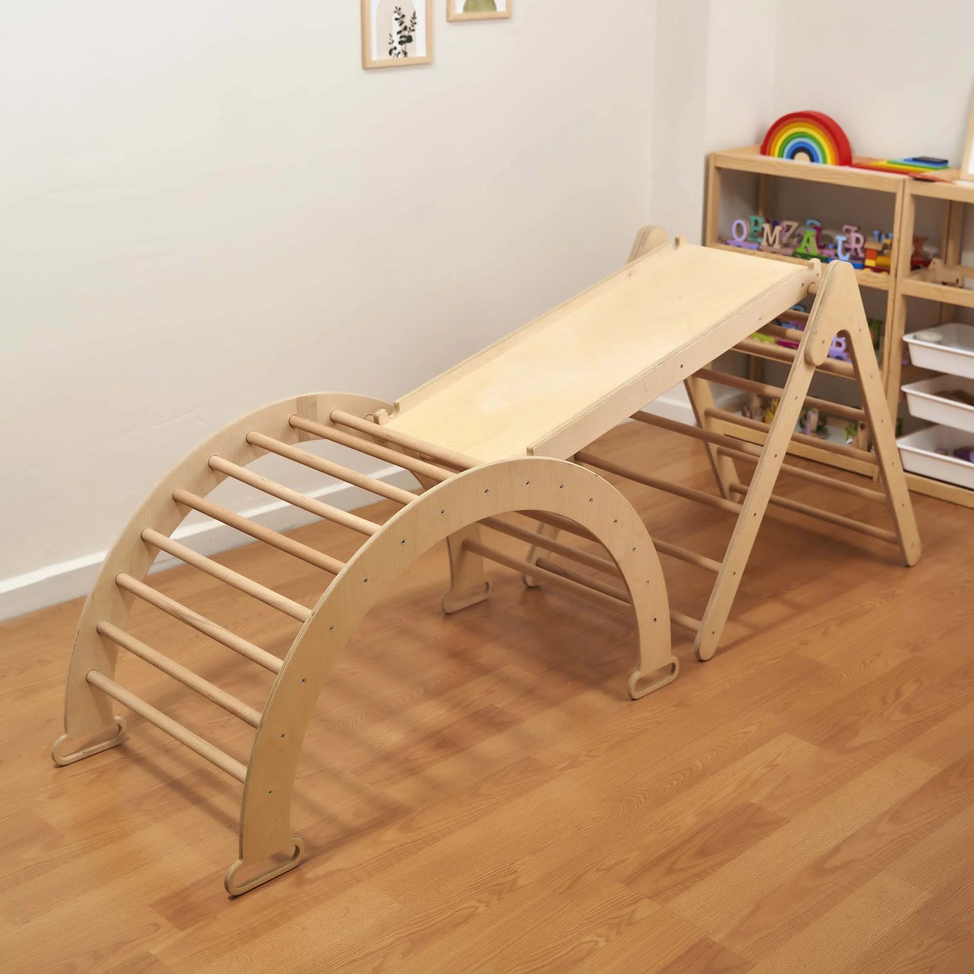 Montessori Üçlü Pikler Seti (Çift Taraflı Kaydıraklı)