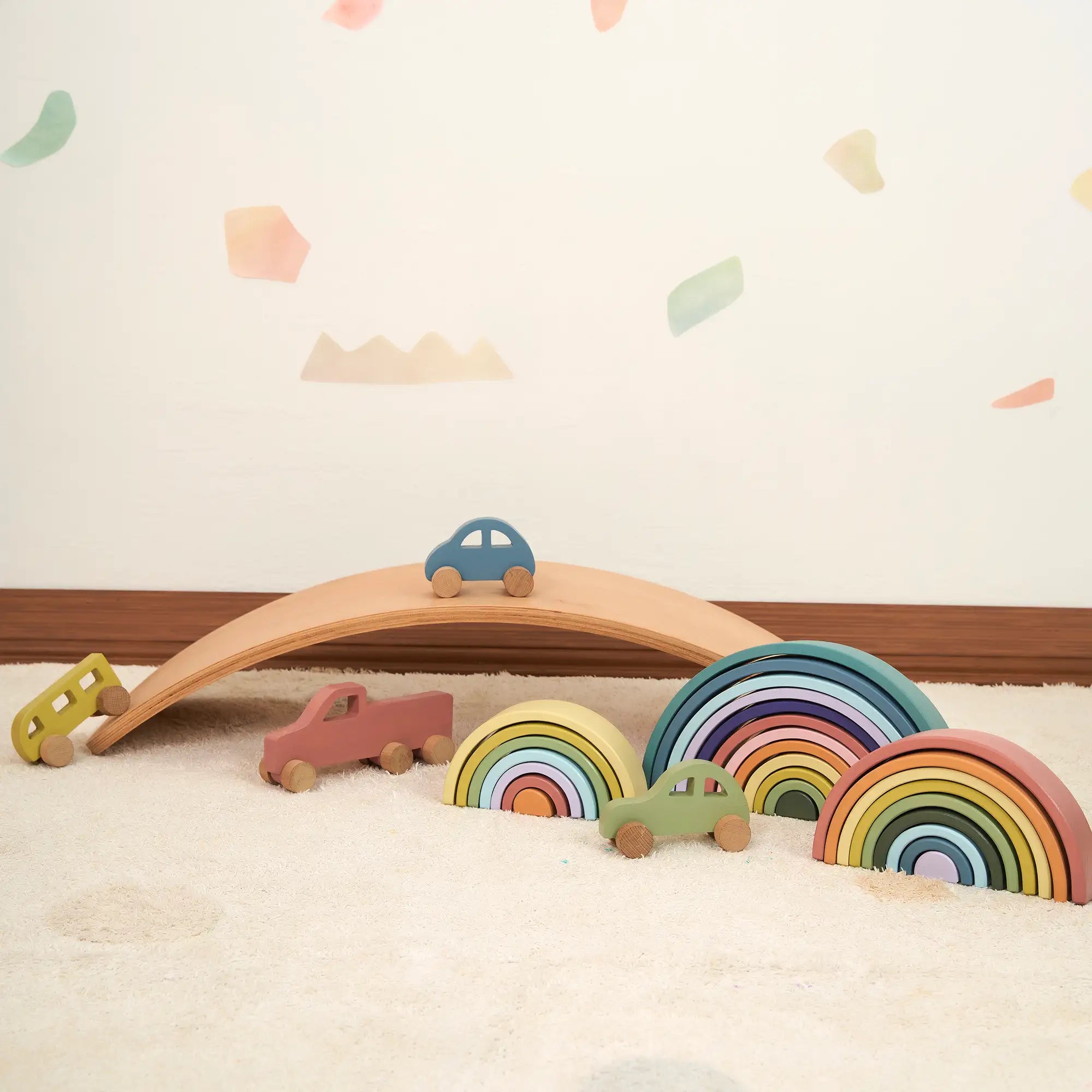 Ahşap Pastel Minibüs Oyuncak (Sarı)