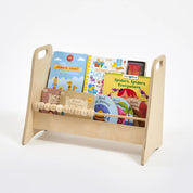 Montessori Abaküslü Ahşap Kitaplık (2 Raflı)