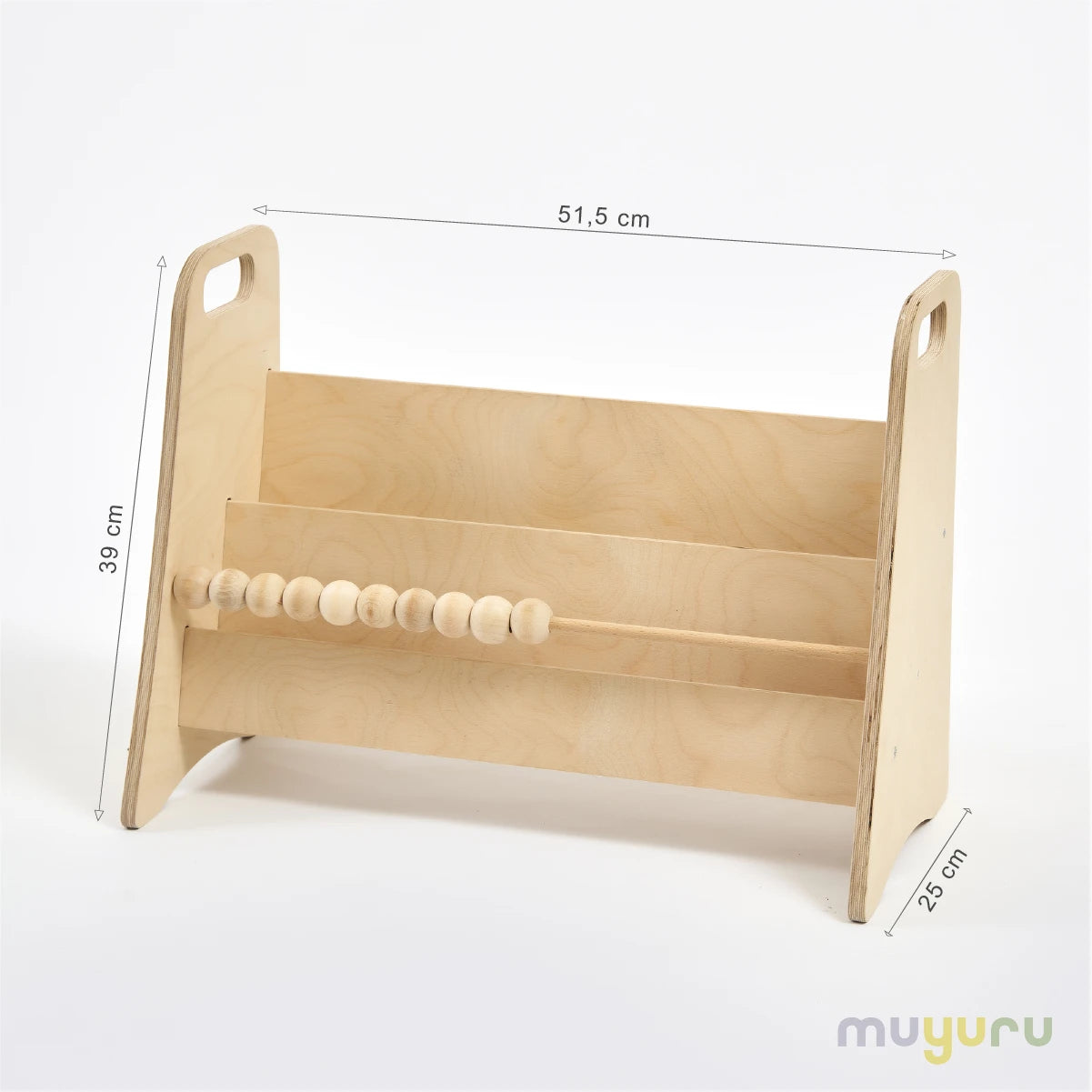 Montessori Abaküslü Ahşap Kitaplık (2 Raflı)