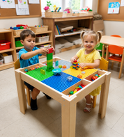 6'sı 1 Arada Montessori Aktivite Masası | Kum, Su, Yapı Blokları & Sanat