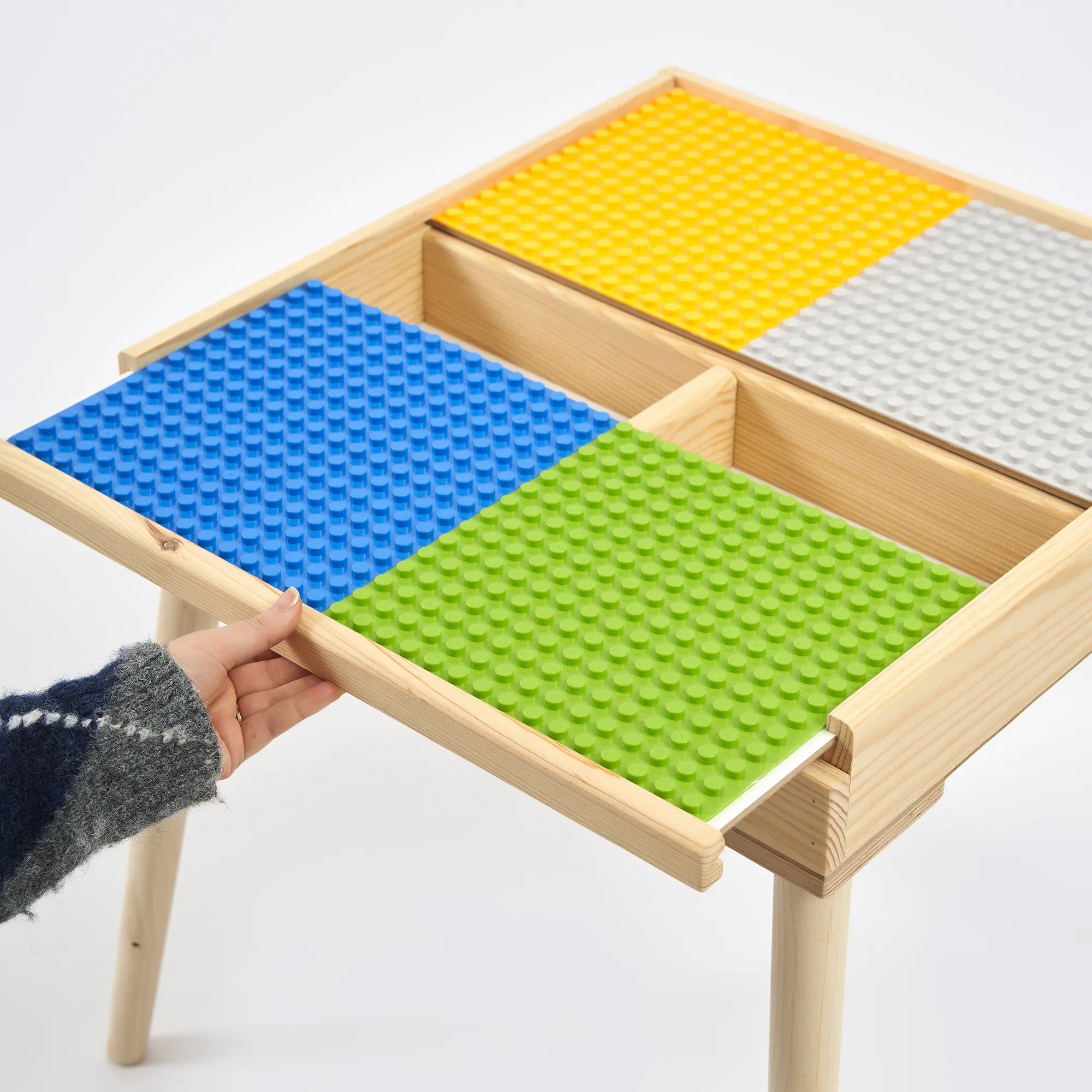 Açılır Kapanır Ahşap Aktivite Masası (Büyük Blok Uyumlu)