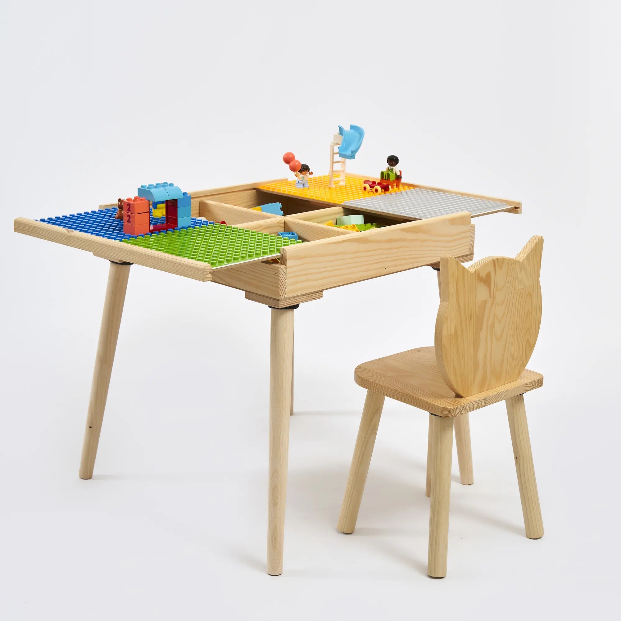 Açılır Kapanır Ahşap Aktivite Masası (Büyük Blok Uyumlu)