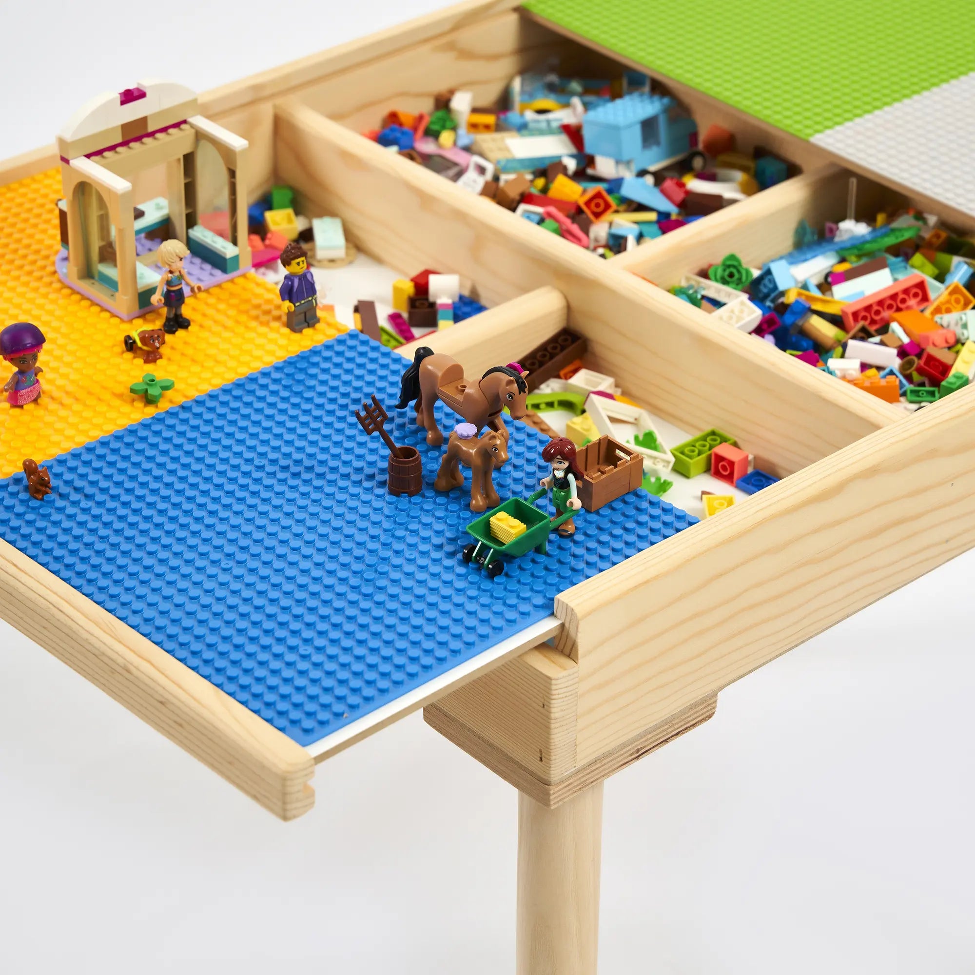 Açılır Kapanır Ahşap Aktivite Masası (Klasik Yapı Bloklarıyla Uyumlu)