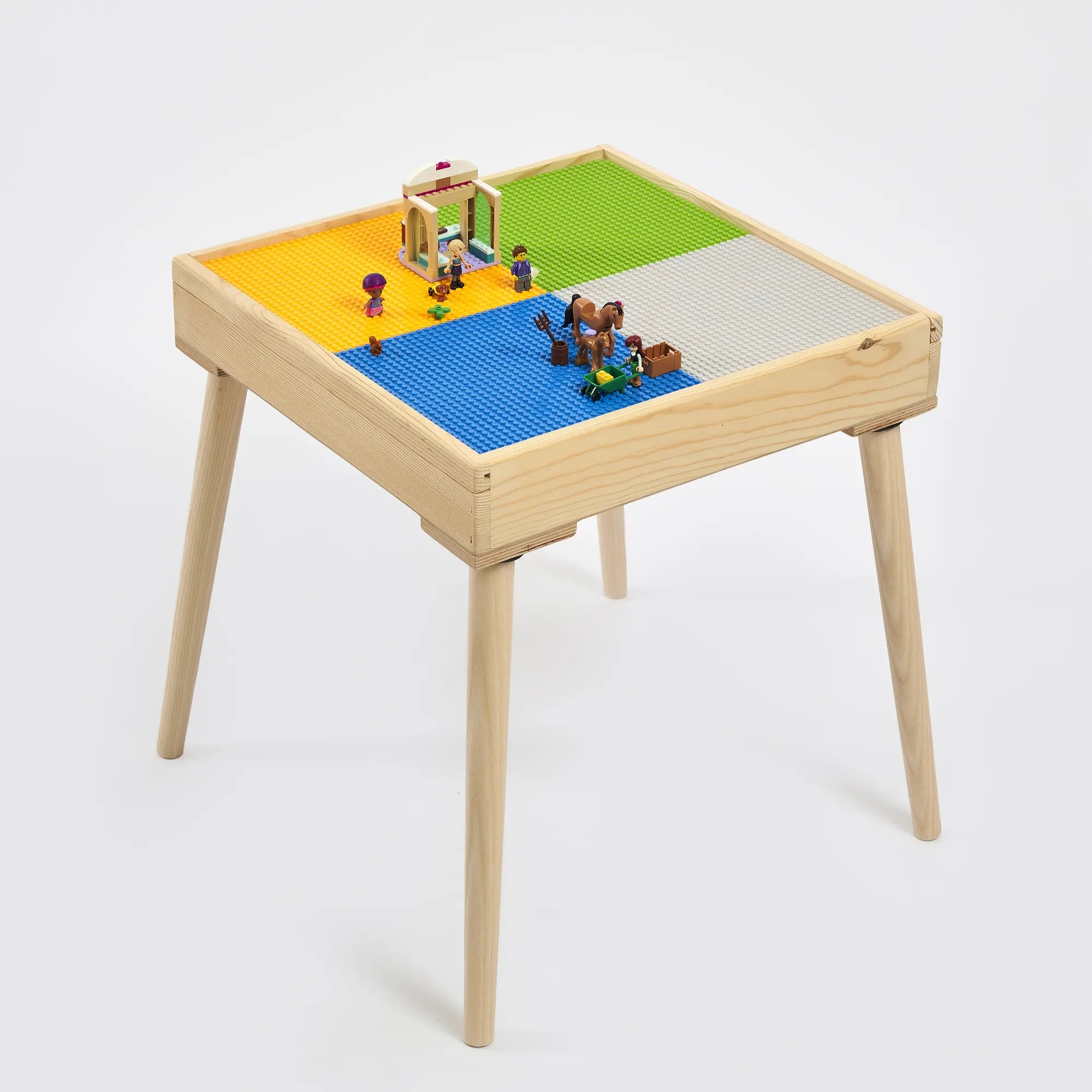 Açılır Kapanır Ahşap Aktivite Masası (Klasik Yapı Bloklarıyla Uyumlu)