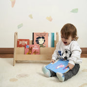 Doğal Huş Montessori Kitaplık (2 Raflı) – Sade Tasarım