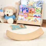 Geniş Hacimli Montessori Kitaplık (3 Raflı) – Doğal Kayın