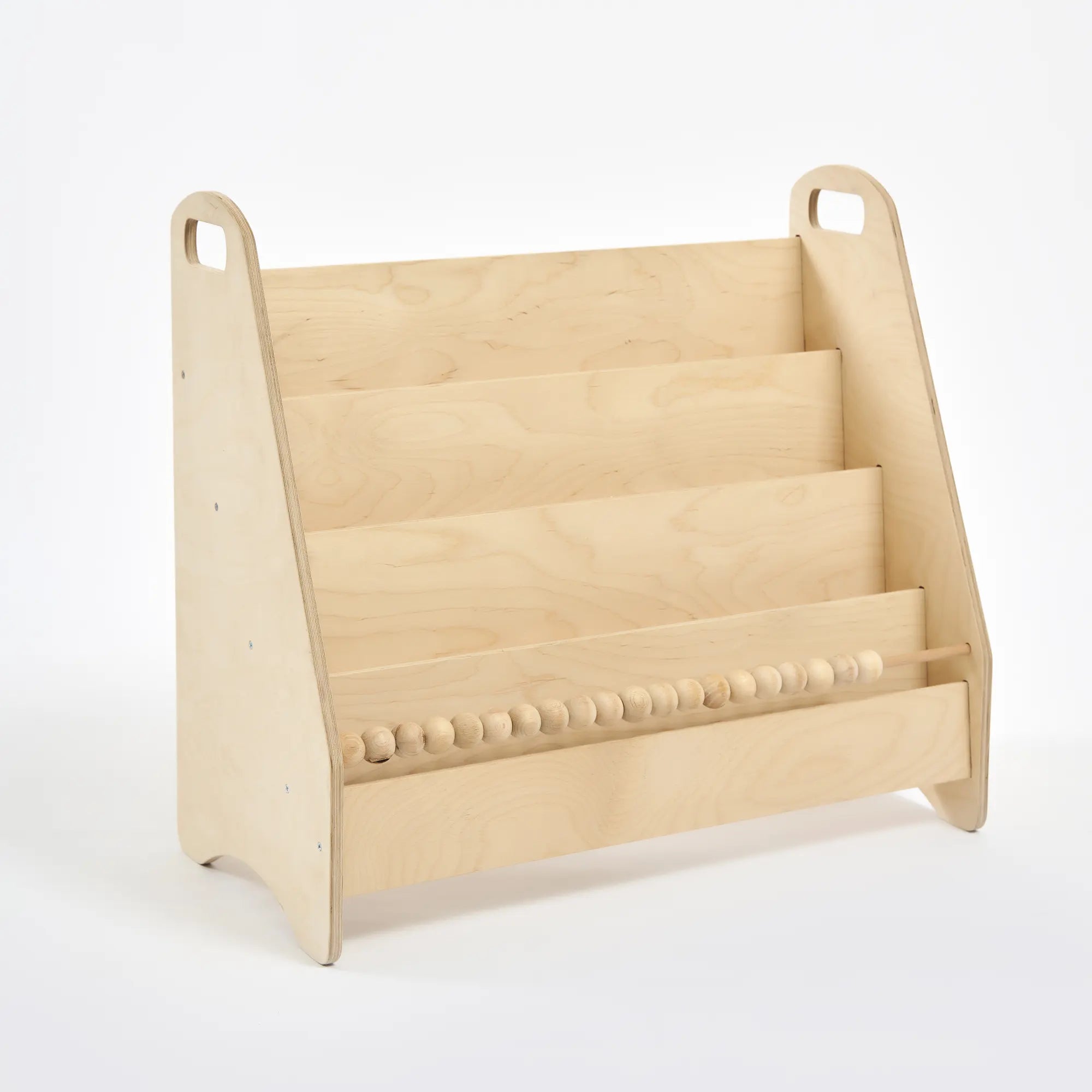 Montessori Abaküslü Ahşap Kitaplık (3 Raflı)