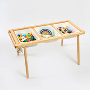 Montessori Ahşap Aktivite Masası – Çam Ağacı (3'lü Sepet)