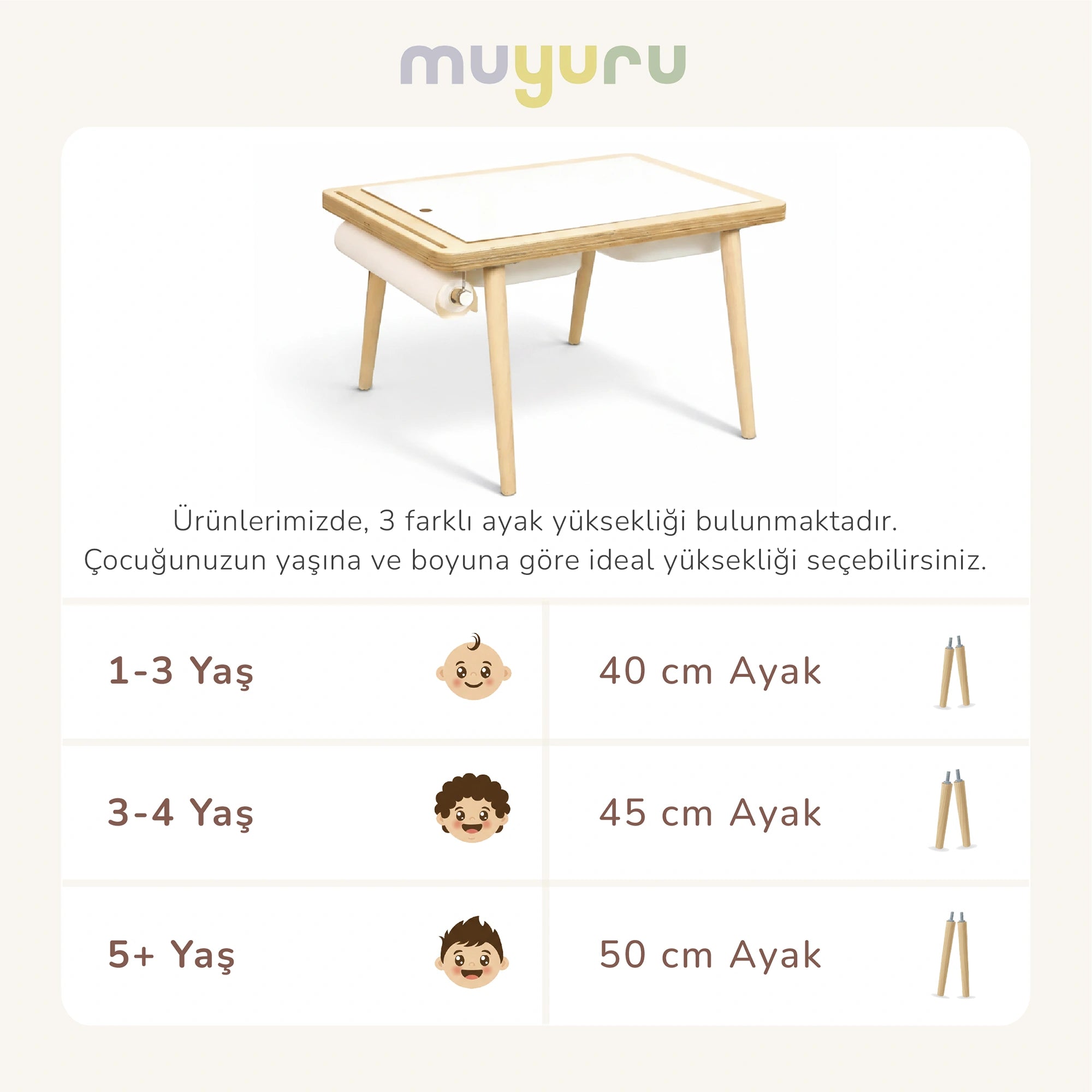 Montessori Ahşap Aktivite Masası – MDF Ahşap