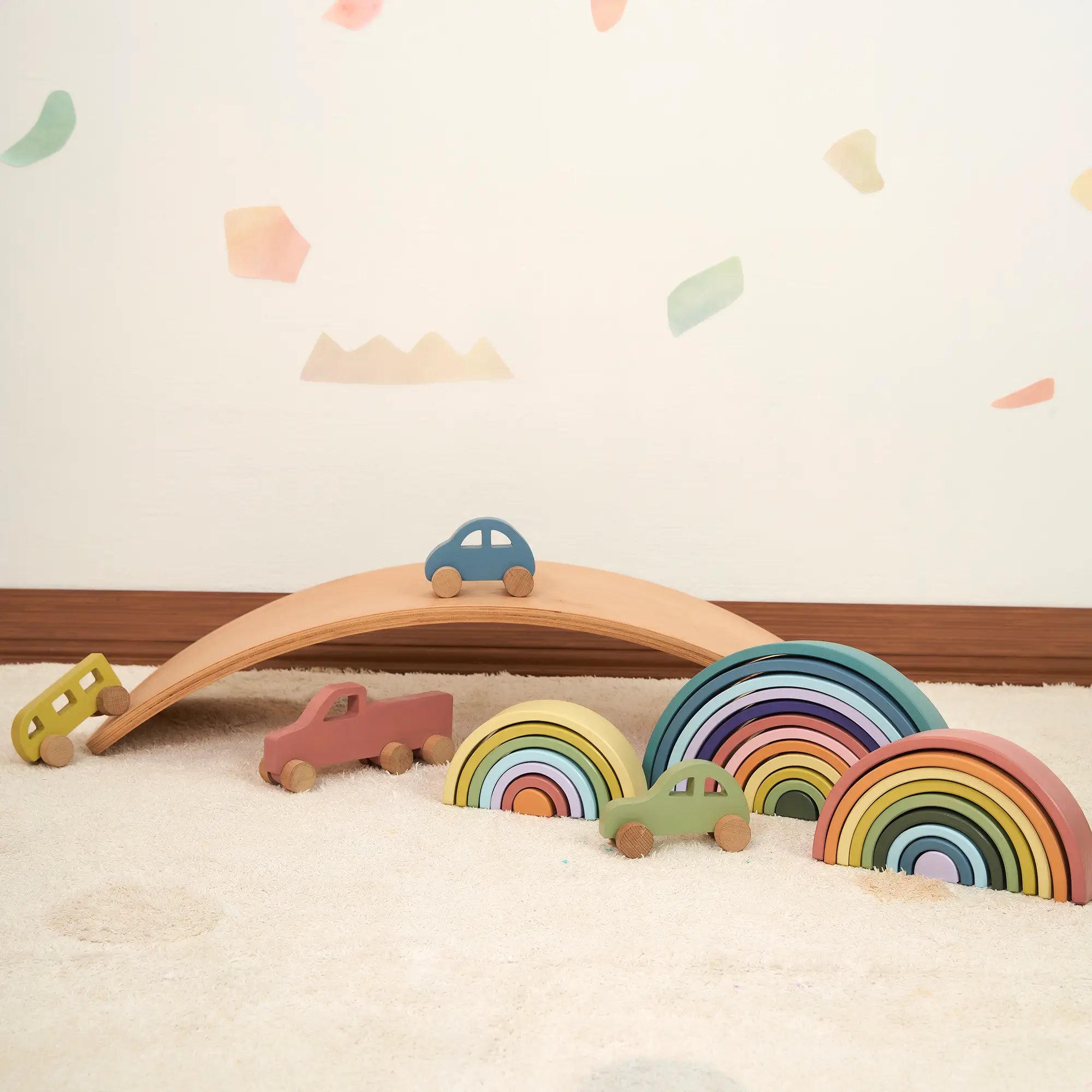 Ahşap Pastel Kamyonet Oyuncak (Pembe)