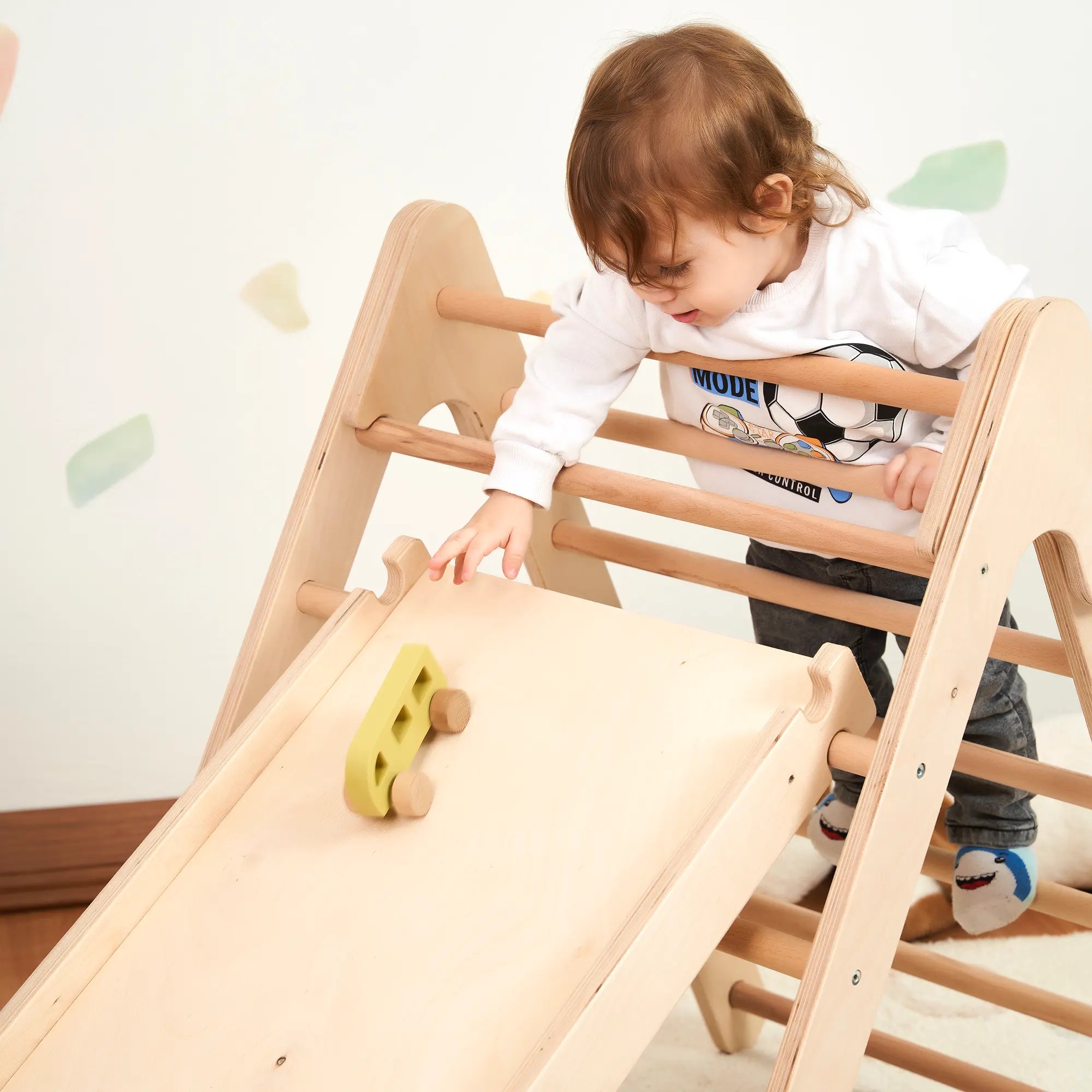 Ahşap Pastel Minibüs Oyuncak (Sarı)