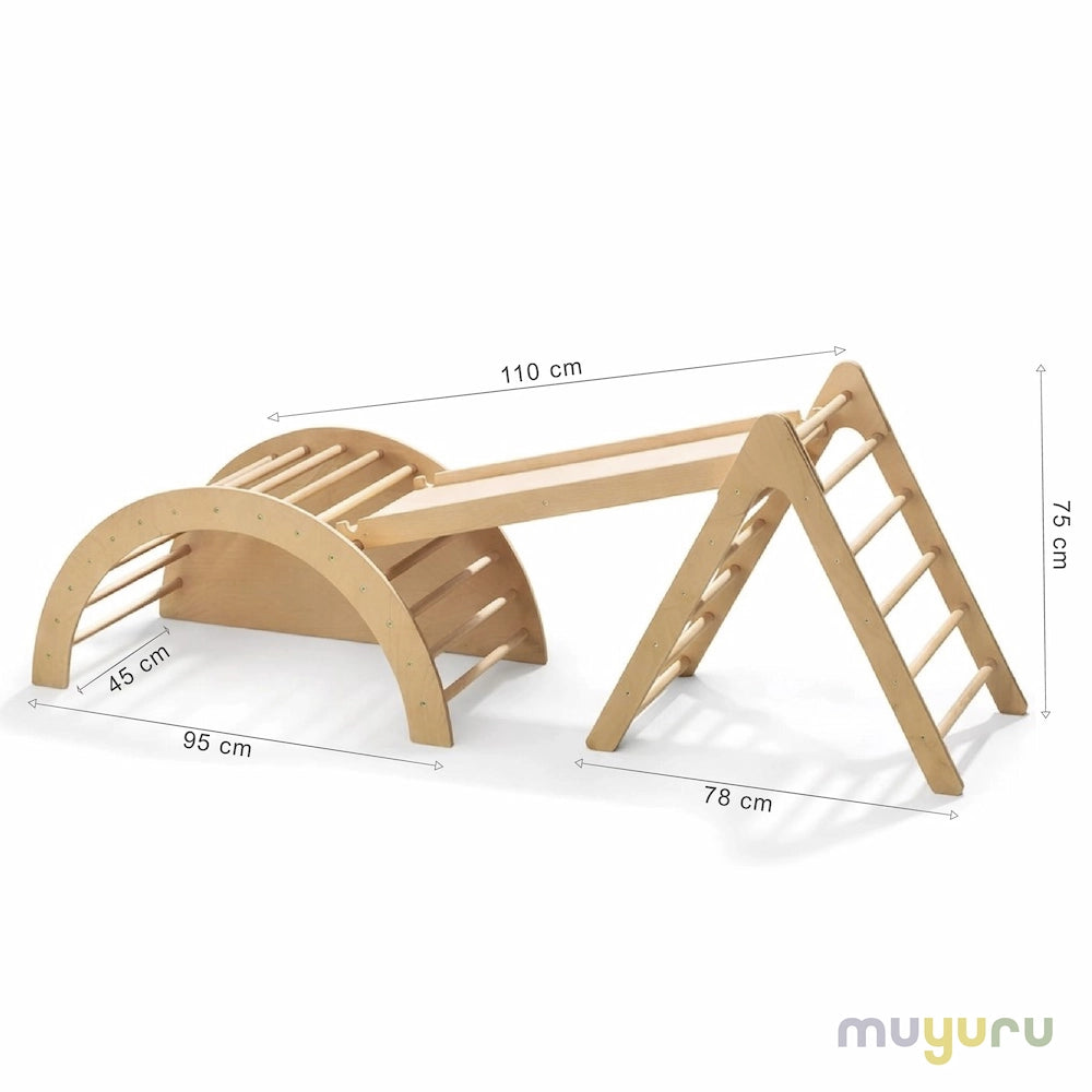 Montessori Üçlü Pikler Seti (6'sı 1 Arada Salıncaklı)