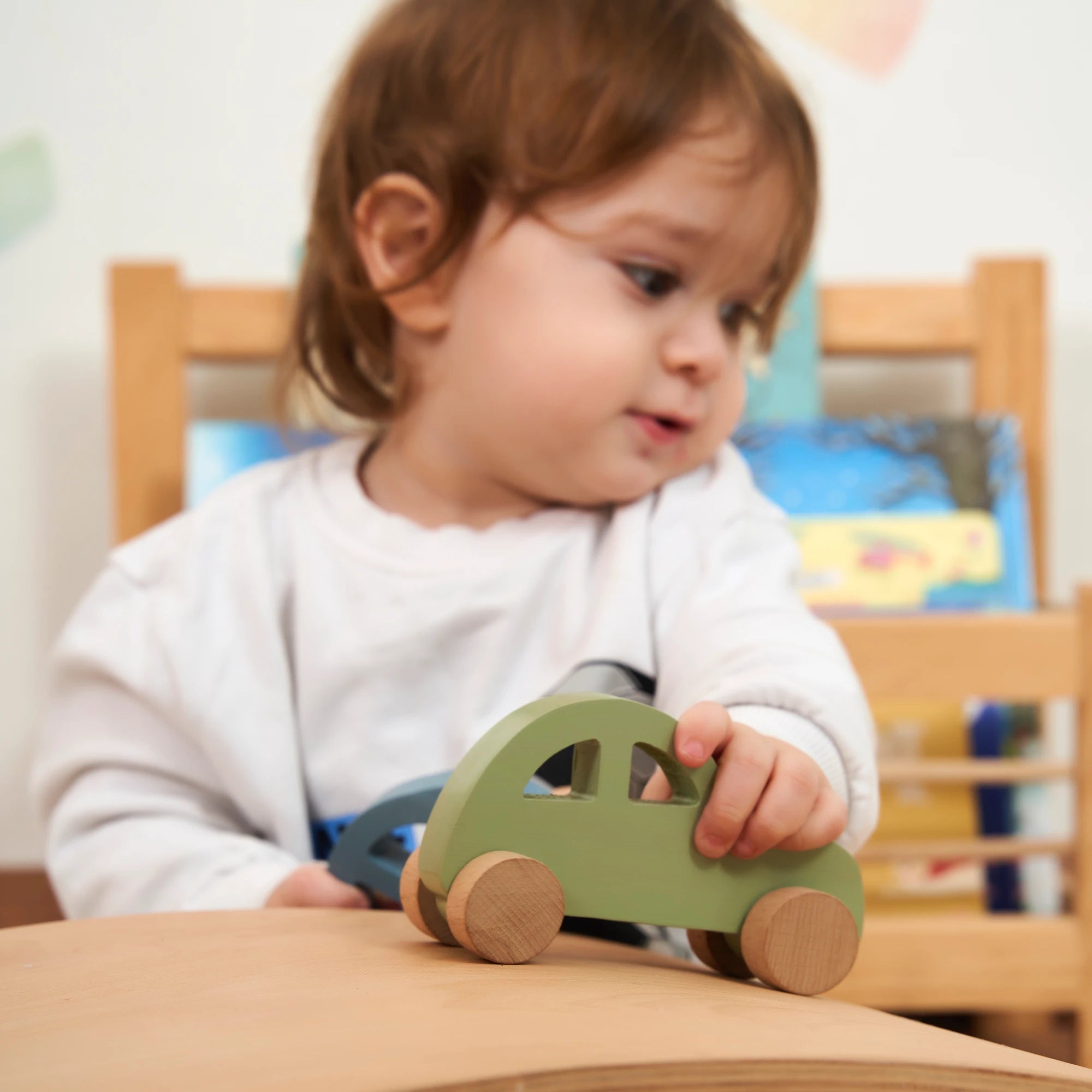 Ahşap Klasik Araba Oyuncak (Yeşil)