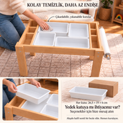 6'sı 1 Arada Montessori Aktivite Masası | Kum, Su, Yapı Blokları & Sanat
