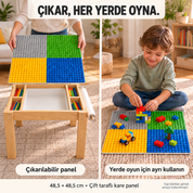 6'sı 1 Arada Montessori Aktivite Masası | Kum, Su, Yapı Blokları & Sanat