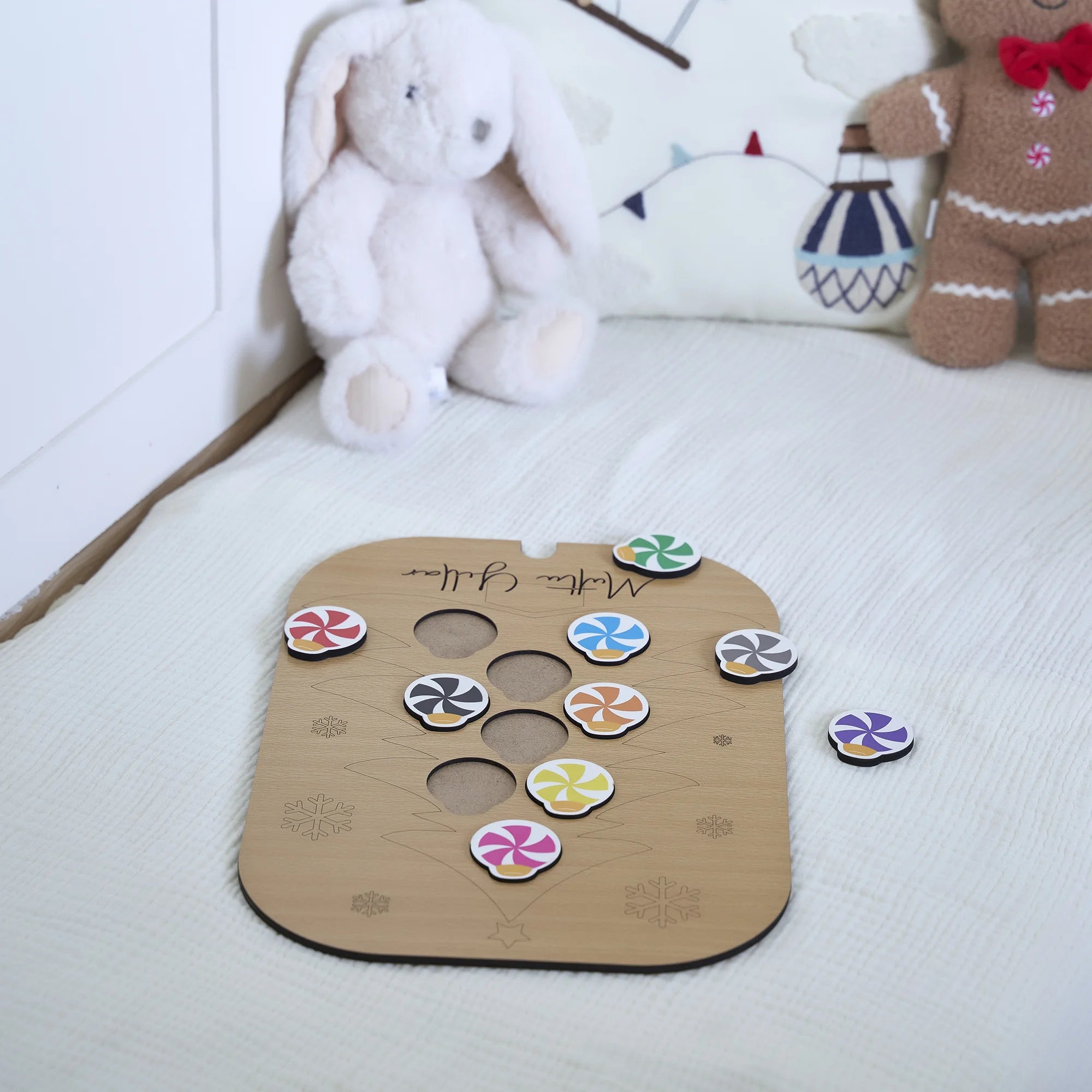 Ağaç Desenli Yeni Yıl Puzzle (Mdf)