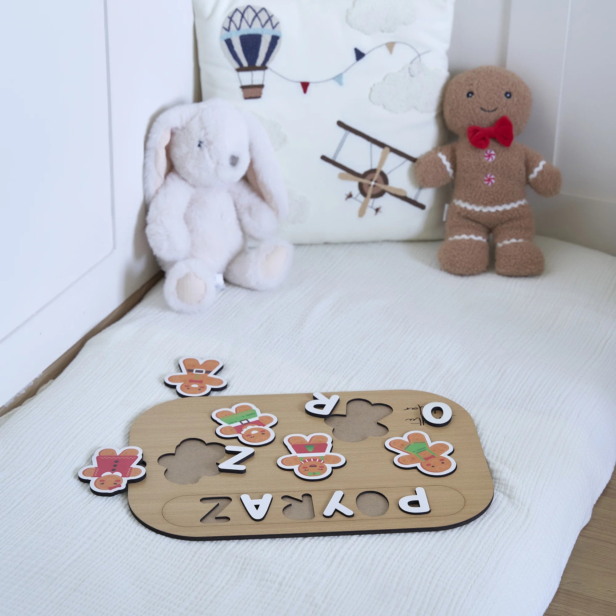 Kurabiye Adam Desenli Yeni Yıl Puzzle (Mdf)