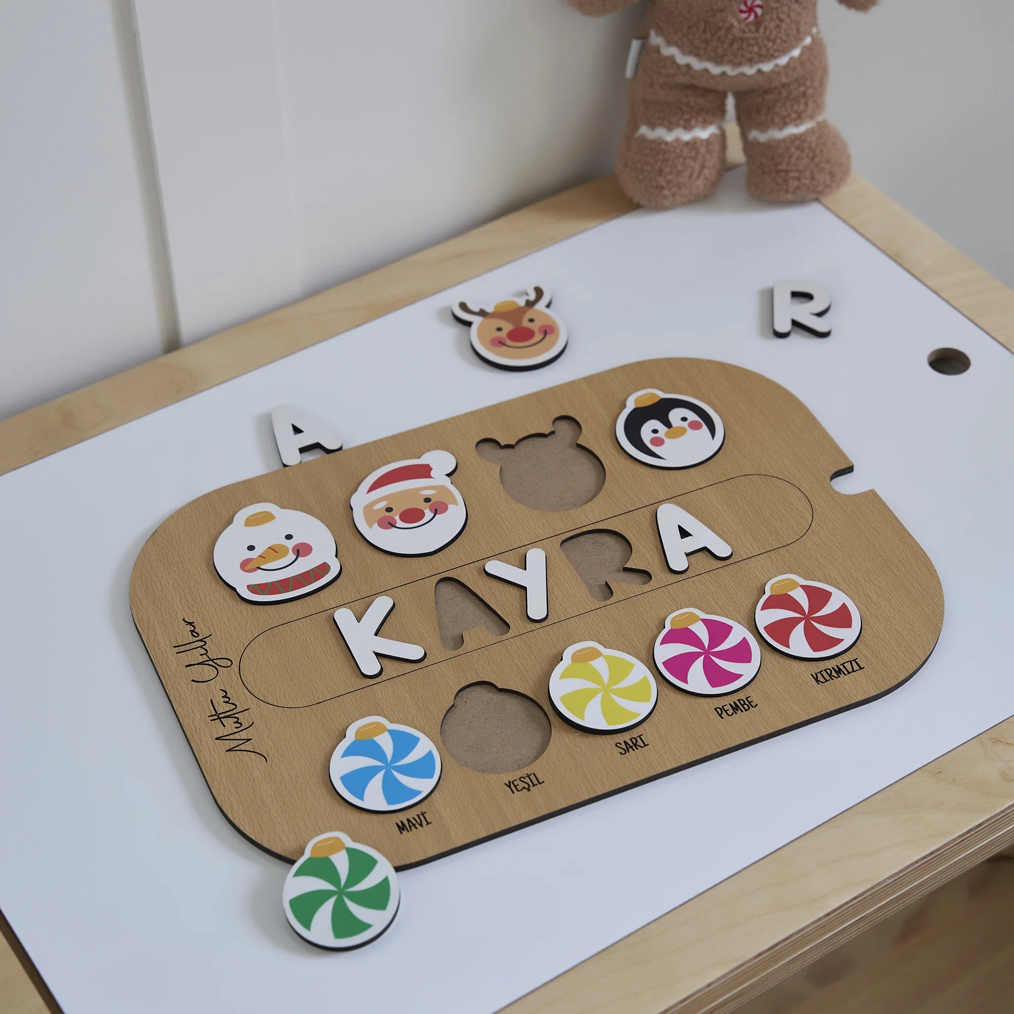 Yeni Yıl Ağacı Süslemeli Puzzle (Mdf)