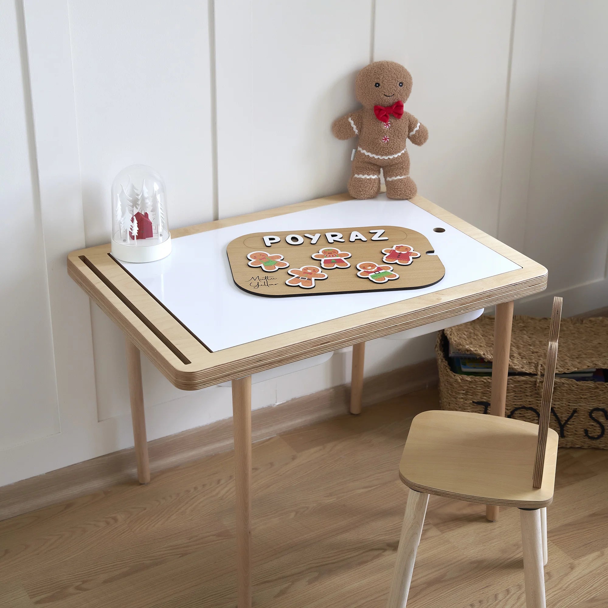 Kurabiye Adam Desenli Yeni Yıl Puzzle (Mdf)