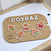 Kurabiye Adam Desenli Yeni Yıl Puzzle (Mdf)