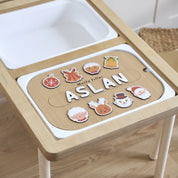 Turuncu Ağaç Süsleri Yeni Yıl Puzzle (Mdf)