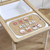 Turuncu Ağaç Süsleri Yeni Yıl Puzzle (Mdf)