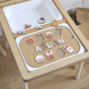 Turuncu Ağaç Süsleri Yeni Yıl Puzzle (Mdf)