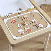 Turuncu Ağaç Süsleri Yeni Yıl Puzzle (Mdf)