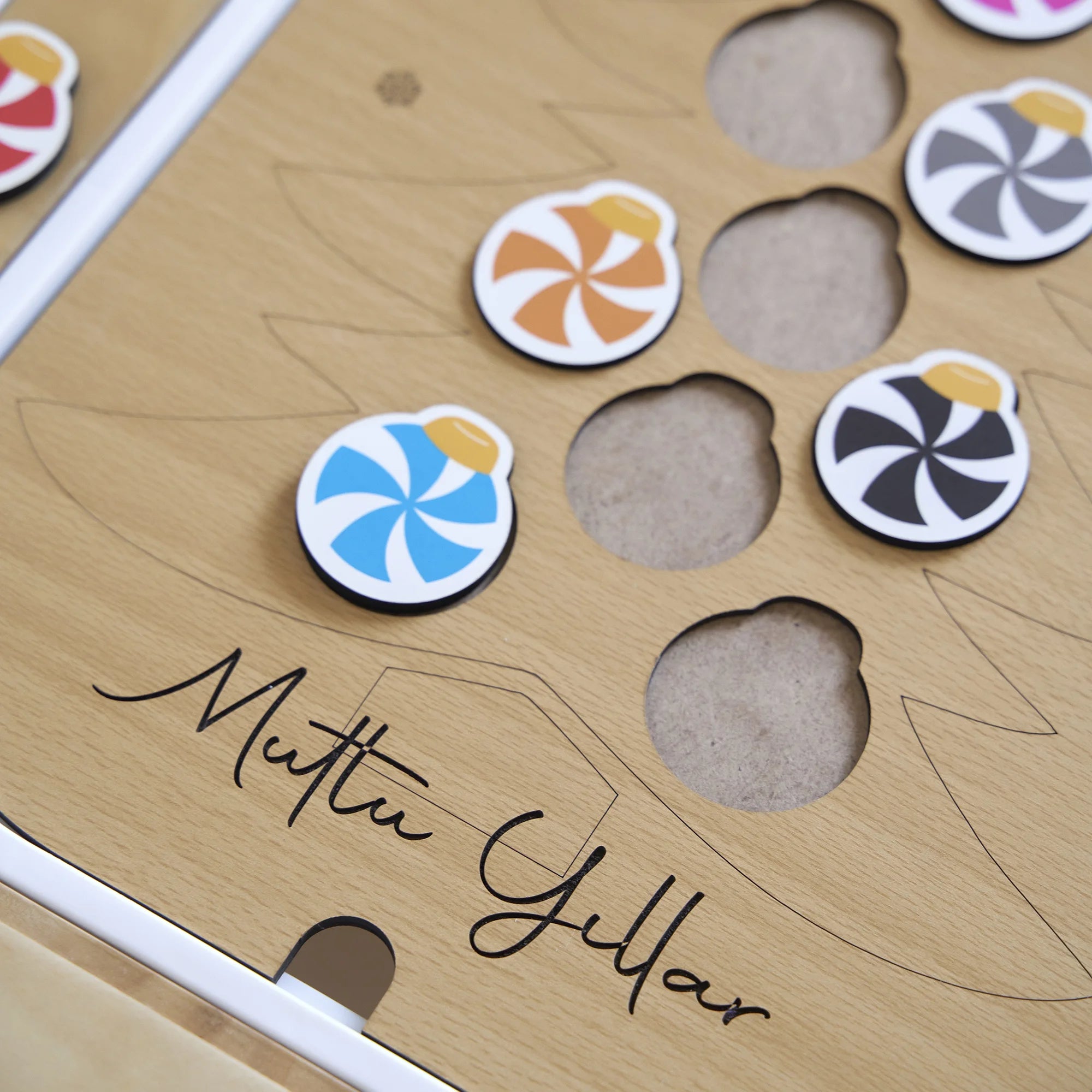 Ağaç Desenli Yeni Yıl Puzzle (Mdf)