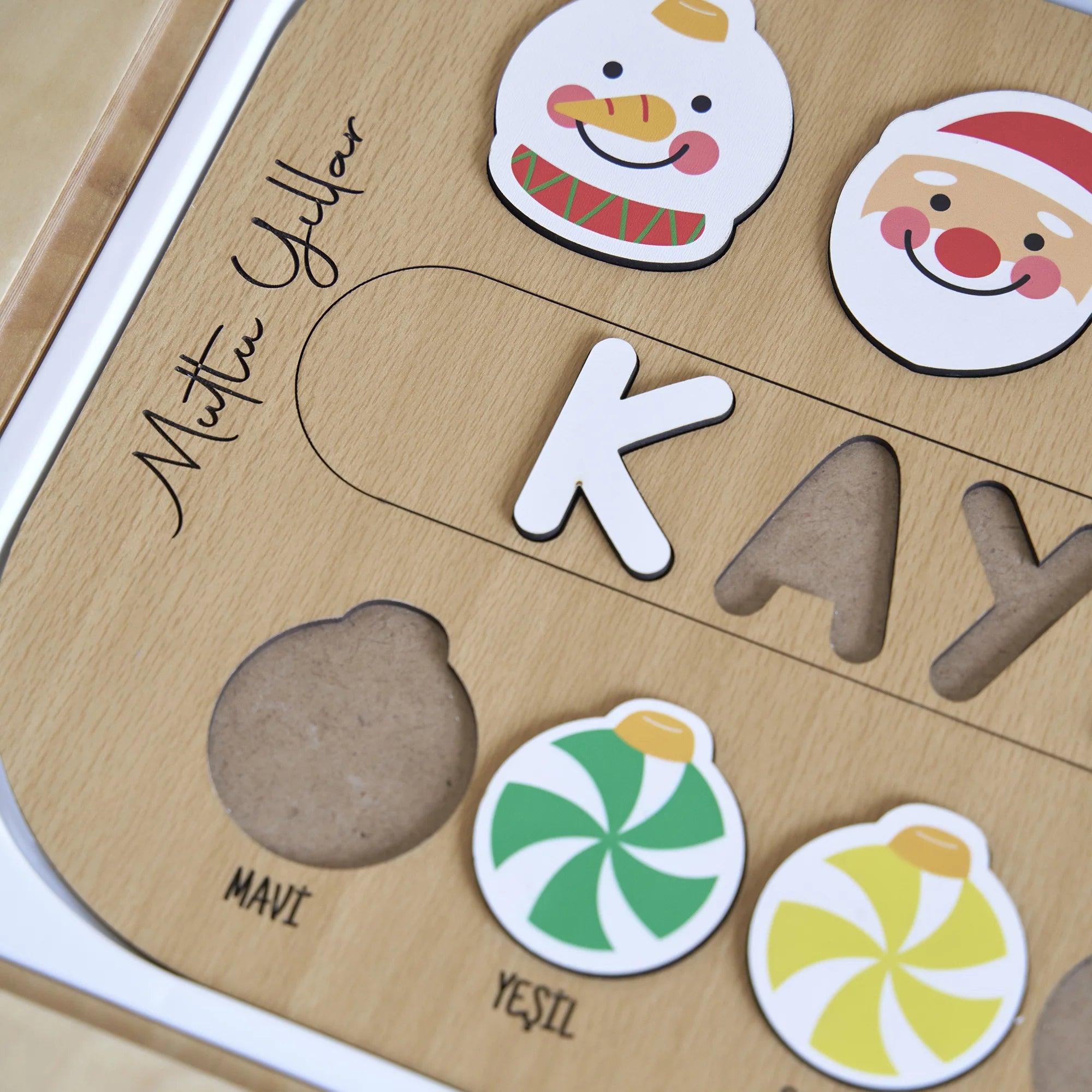 Yeni Yıl Ağacı Süslemeli Puzzle (Mdf)