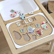 Baykuş Desenli Yeni Yıl Puzzle (Mdf)