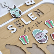 Baykuş Desenli Yeni Yıl Puzzle (Mdf)